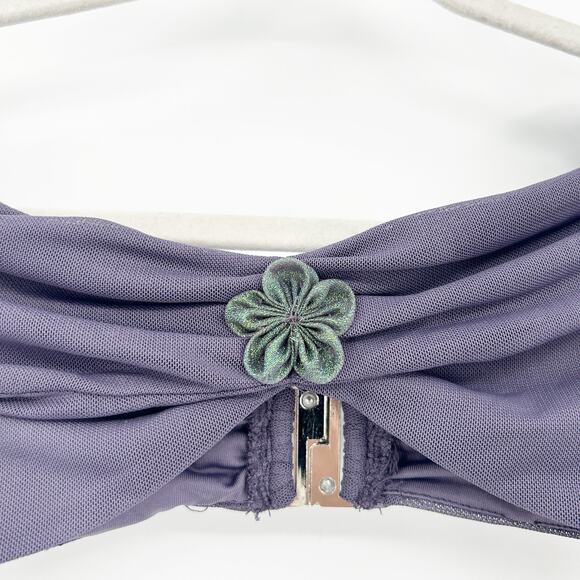 Outcast Womens Summer Going Out Rozeli‎ Off Shoulder Mesh Long Sleeve Crop Top M - Picture 3 of 9